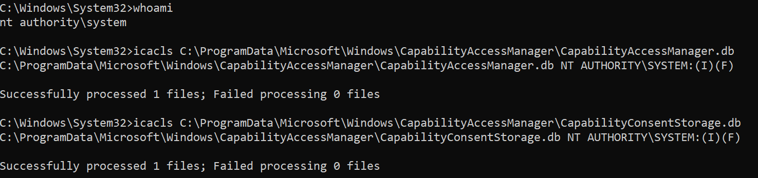 ODR database file permissions