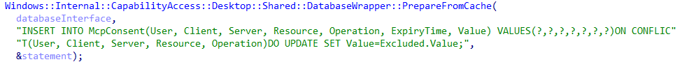 Adding to the McpConsent table