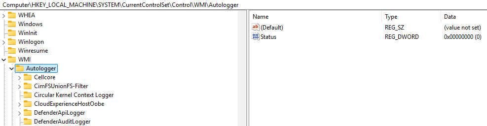 AutoLogger trace sessions